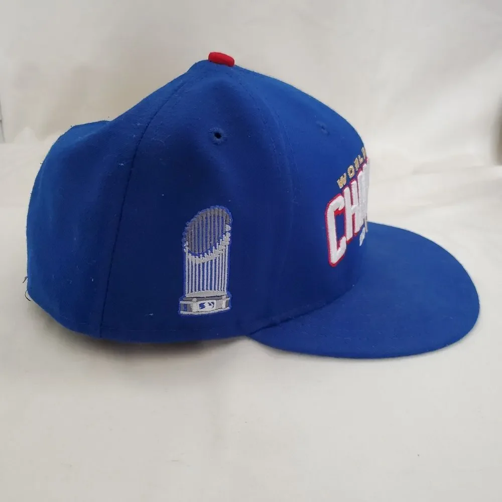 New Era 59Fifty MLB Chicago Cubs World Series‎ Champions Fitted Hat Size 7.5